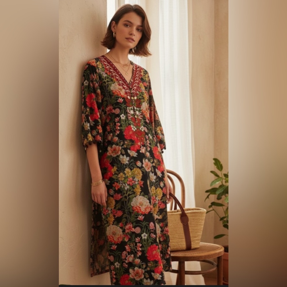 Khaadi Floral Embroidered Long Kurta. Size 8 (S). Excellent condition.